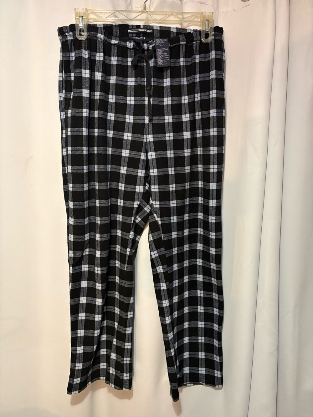 Nautica Black & White Plaid Jogger Pants